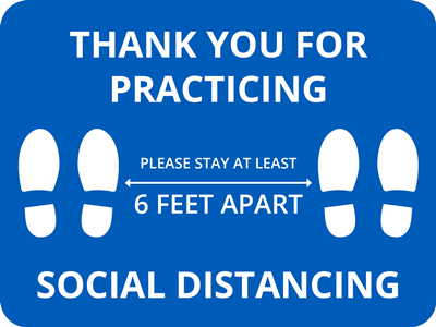 Social Distancing Floor Decal - Rectangle