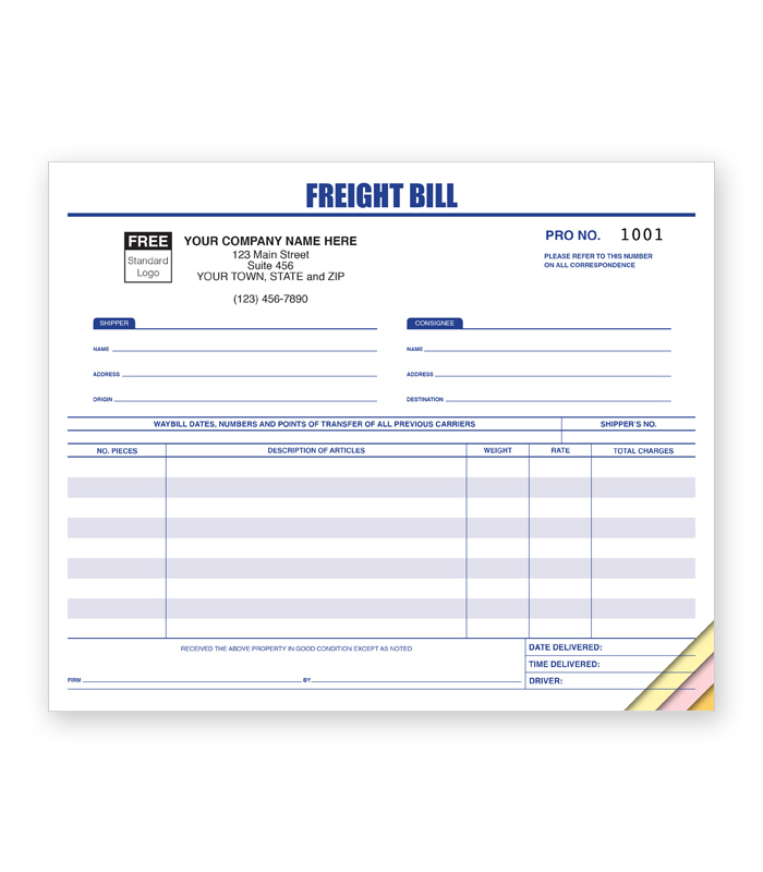 Frieght Bill, Professional - 6207 | PrintedBrands