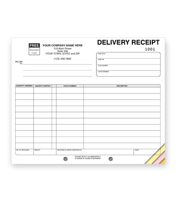 Wide Delivery Receipt