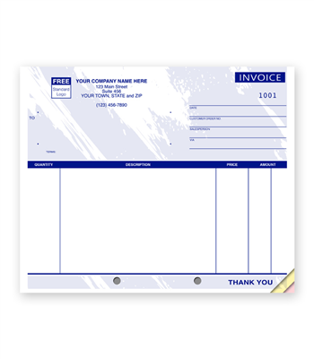 Unlined Compact Invoice, Blue Design